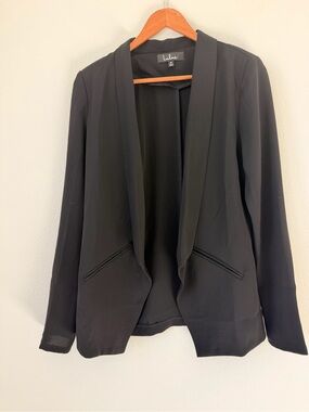 Lulu's Black Open Drape Blazer